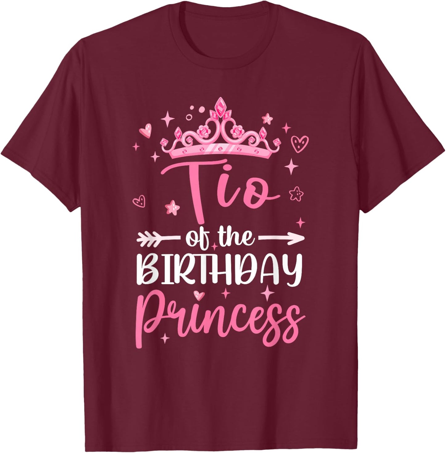 Tio Of The Birthday Princess Birthday Girl Kid Family T-Shirt - T-Shirt | Maroon