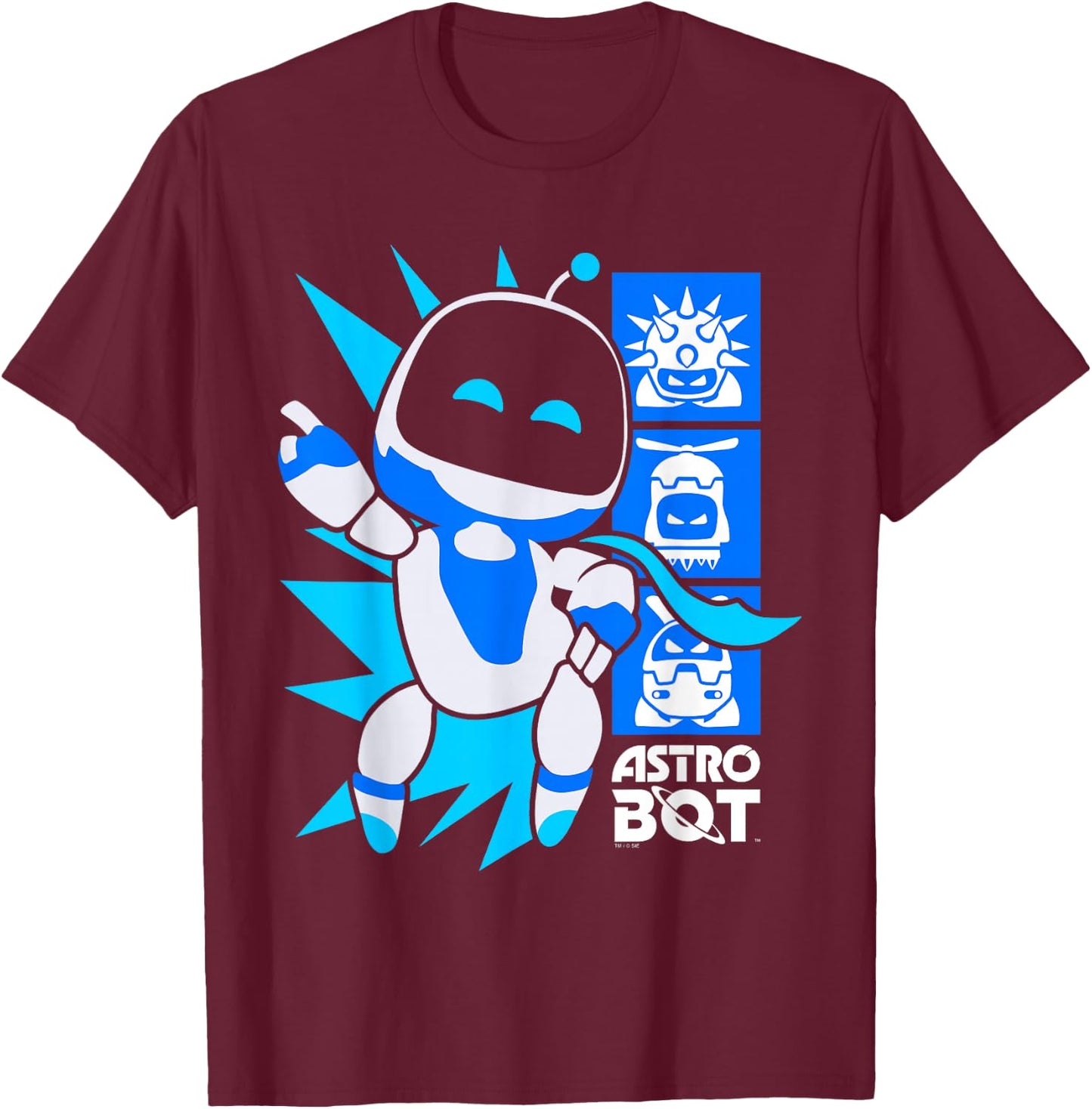Astro Bot Rescue Mission Victory Pose Video Game T-Shirt - T-Shirt | Maroon