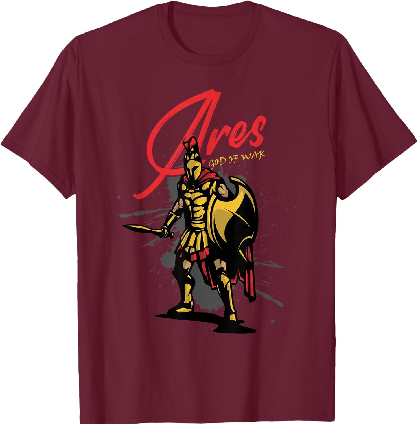 Greek Mythology or Ares God of War or Ancient Greek God T-Shirt - T-Shirt | Maroon