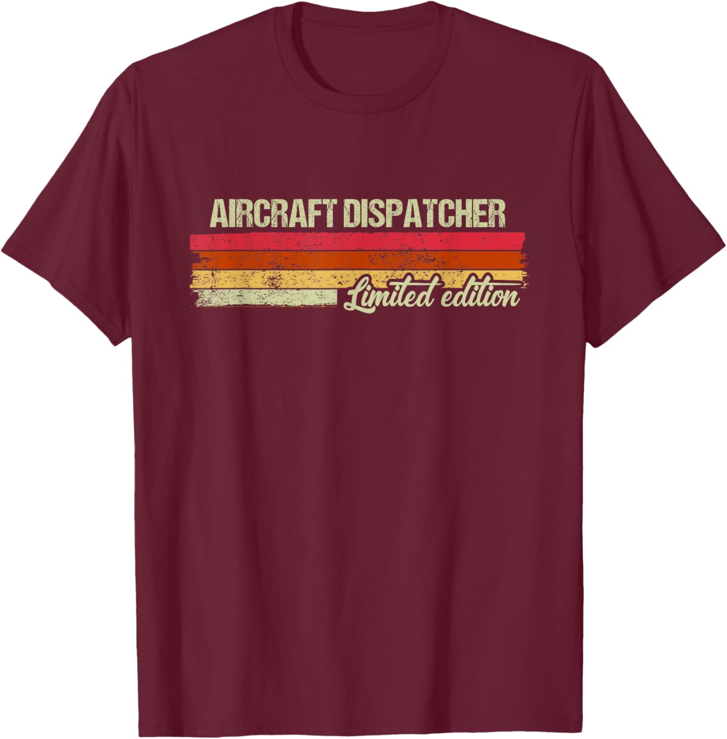 Vintage Aircraft Dispatcher Limited Edition T-Shirt - T-Shirt | Maroon