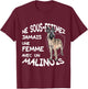 Never Underestimate a Woman With a Malinois - Belgian Dog T-Shirt - T-Shirt | Maroon