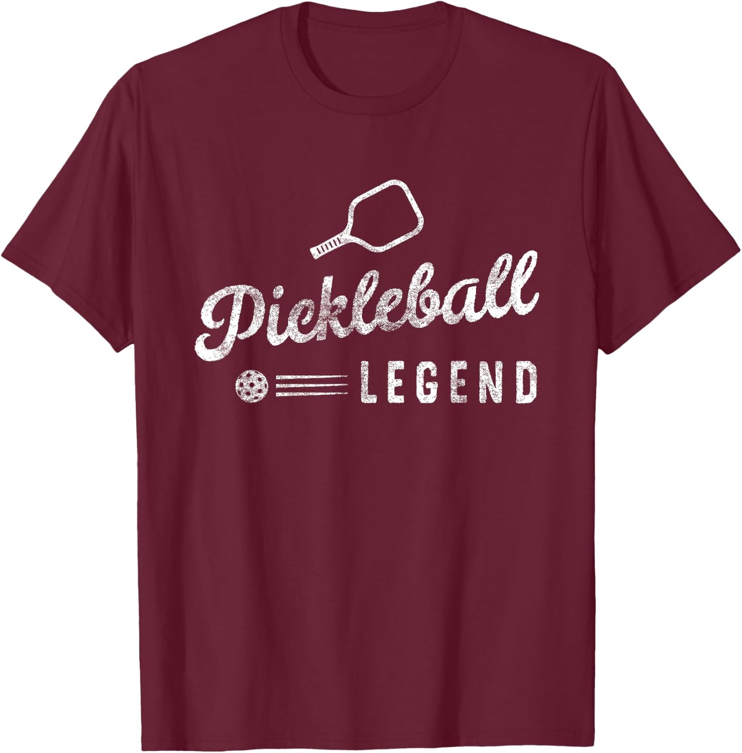 Paddle Pickleball Legend Funny Pickleball Player Vintage T-Shirt - T-Shirt | Maroon