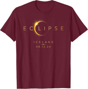 2026 Solar Eclipse Iceland 08 12 26 Total Eclipse Iceland T-Shirt - T-Shirt | Maroon