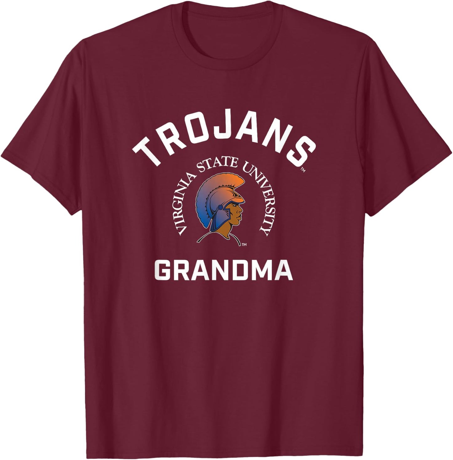 Virginia State University VSU Trojans Arched Grandma T-Shirt - T-Shirt | Maroon