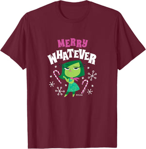Inside Out 2 - Disgust Merry Whatever T-Shirt - T-Shirt | Maroon