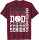 Baseball Senior Dad Class of 2025 Graduate Graduation T-Shirt - T-Shirt | Maroon