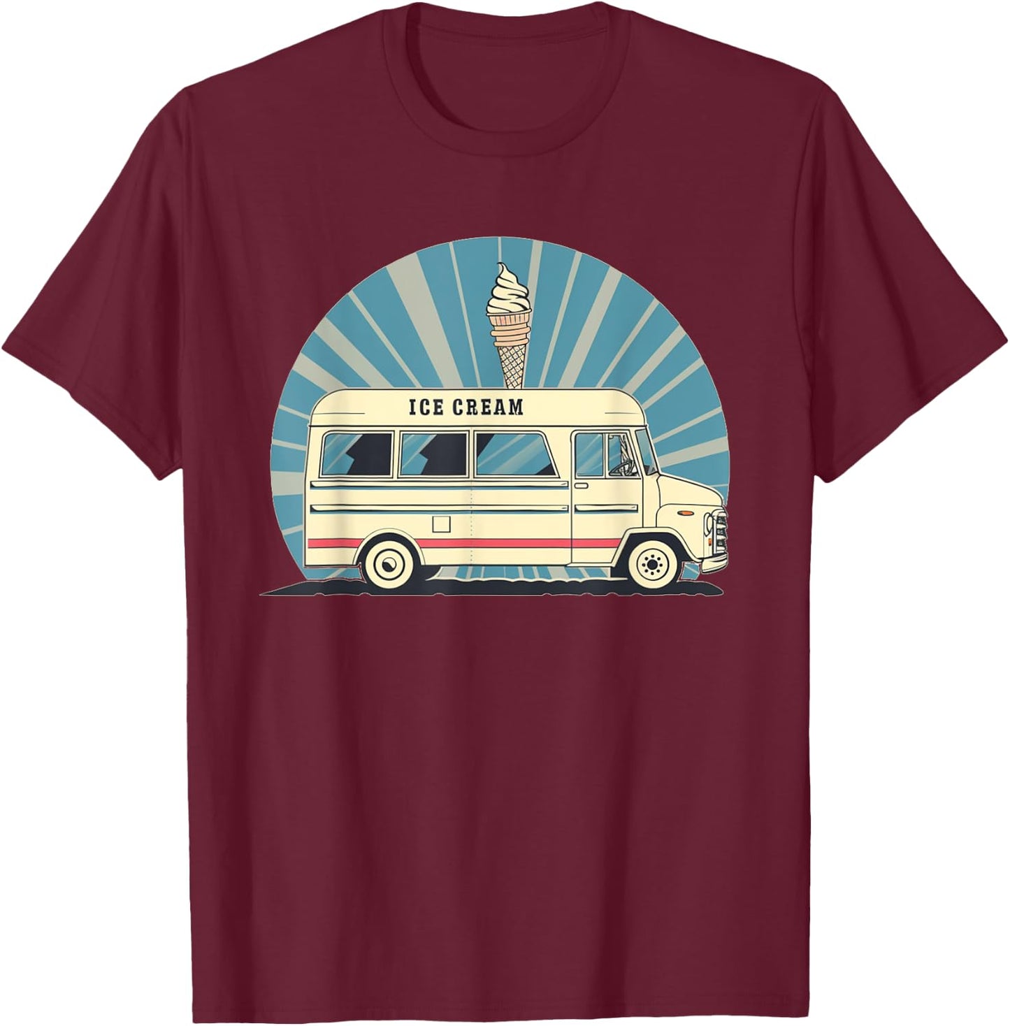 Awesome Ice Cream Truck Costume for Boys and Girls T-Shirt - T-Shirt | Maroon