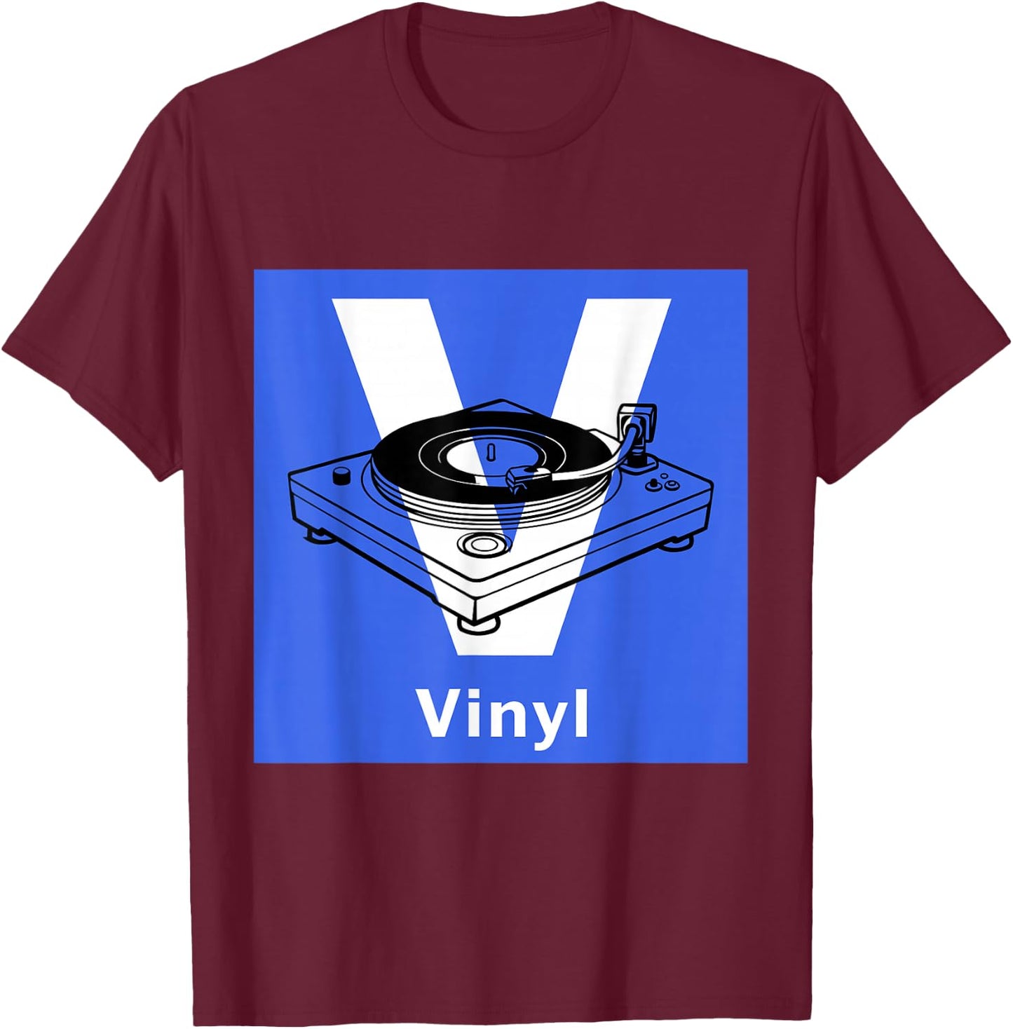Old School DJ Retro Vinyl Collector Vintage Turntable T-Shirt - T-Shirt | Maroon
