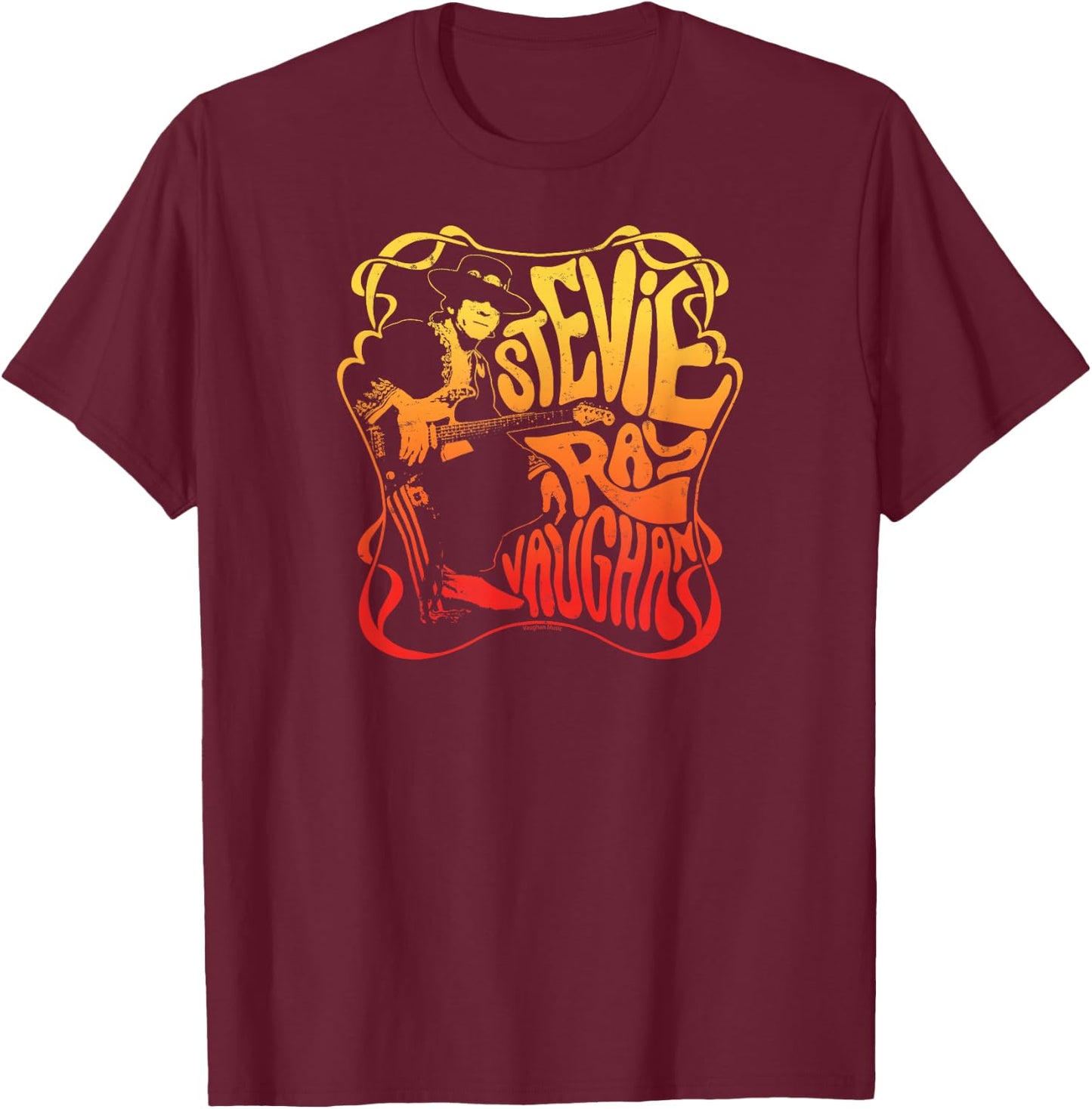 Stevie Ray Vaughan - Psychedelic Blues Rock Musician T-Shirt - T-Shirt | Maroon
