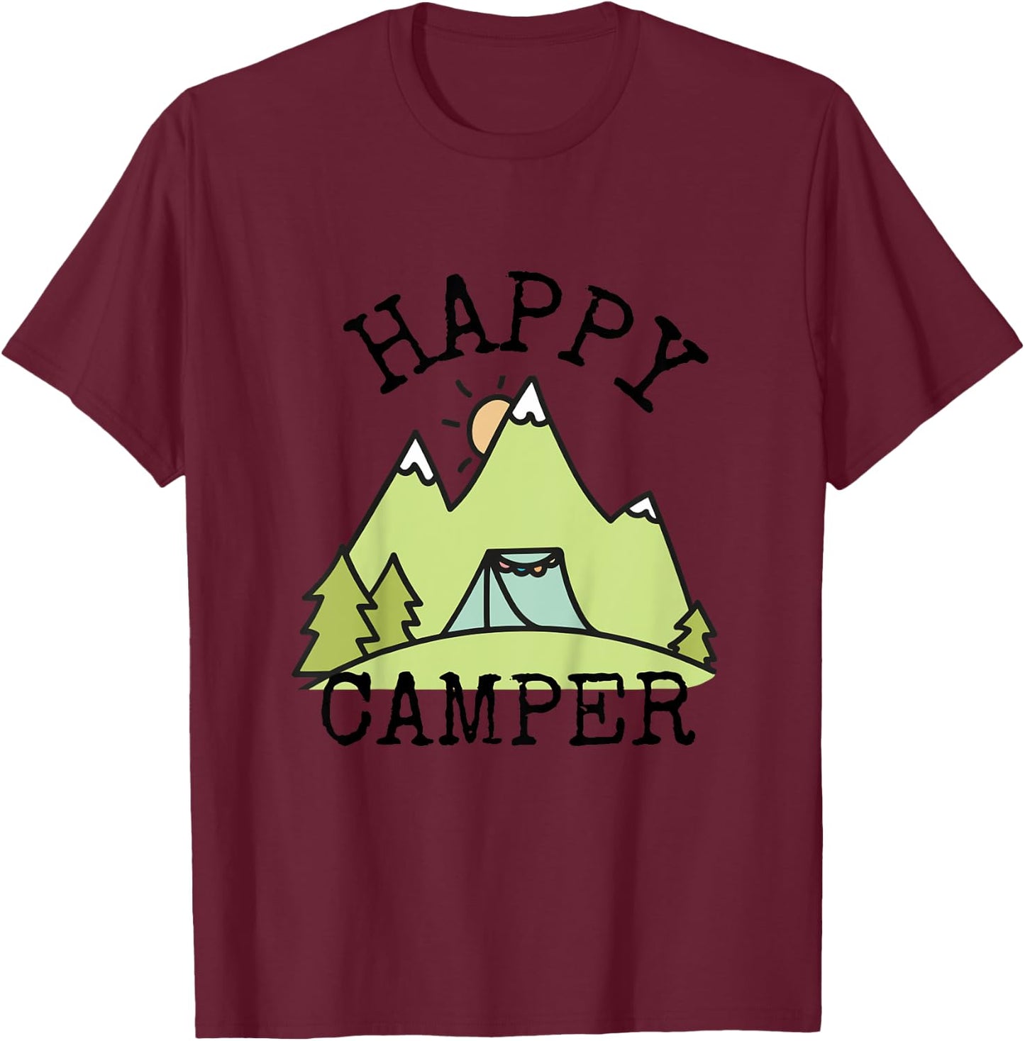 Kids Happy Camper Youth T-Shirt - T-Shirt | Maroon