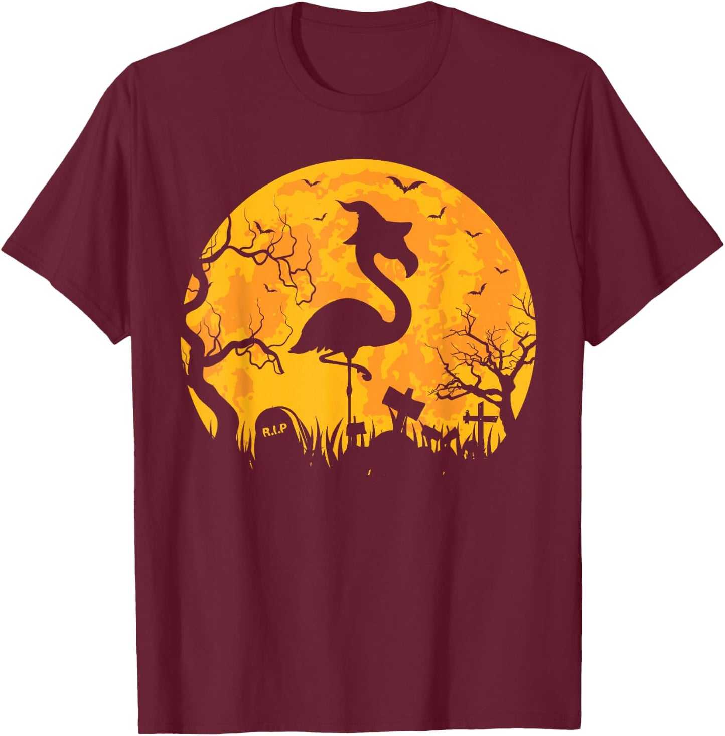 Spooky Flamingos For Halloween Flamingo Women T-Shirt - T-Shirt | Maroon