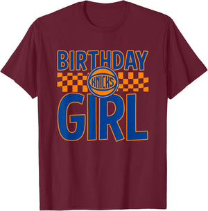 NBA New York Knicks Birthday Girl Checkered Logo T-Shirt - T-Shirt | Maroon