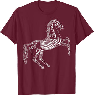 Horse Skeleton T-Shirt - T-Shirt | Maroon