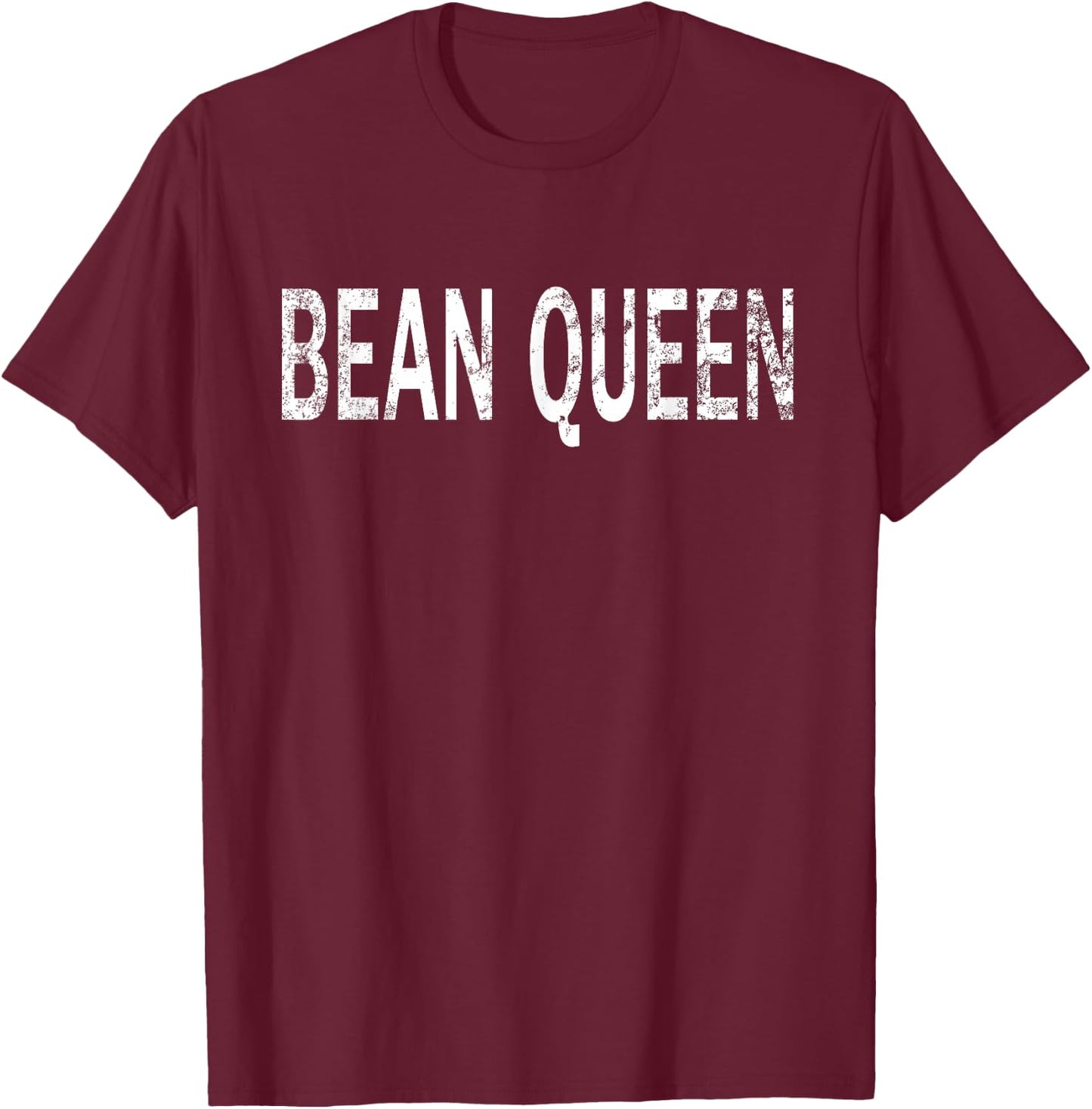 Vintage Bean Queen Distressed Coffee Enthusiast T-Shirt - T-Shirt | Maroon