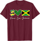 Peace love Jamaica Flag Jamaican Men Women Kids Jamaica Flag T-Shirt - T-Shirt | Maroon