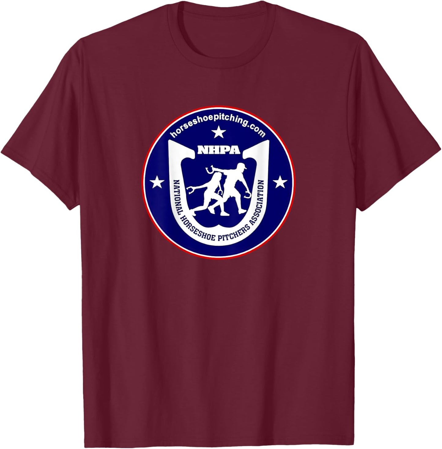 National Horseshoe Pitchers Association NHPA Back Logo T-Shirt - T-Shirt | Maroon