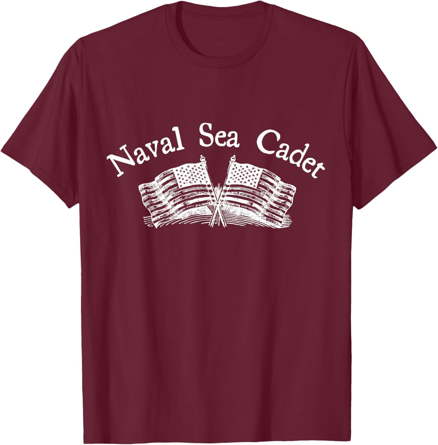 Naval Sea Cadet NSCC Minimal Art American Flag Vintage T-Shirt - T-Shirt | Maroon