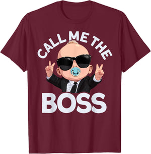 Baby Boss "Call Me Boss" Like A Boss Kids T-Shirt - T-Shirt | Maroon