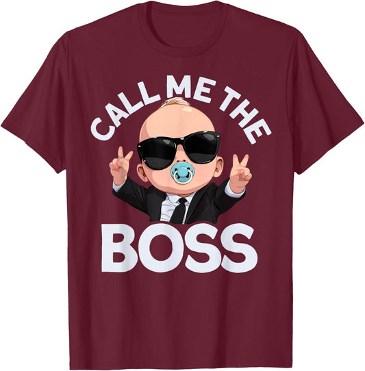 Baby Boss "Call Me Boss" Like A Boss Kids T-Shirt - T-Shirt | Maroon