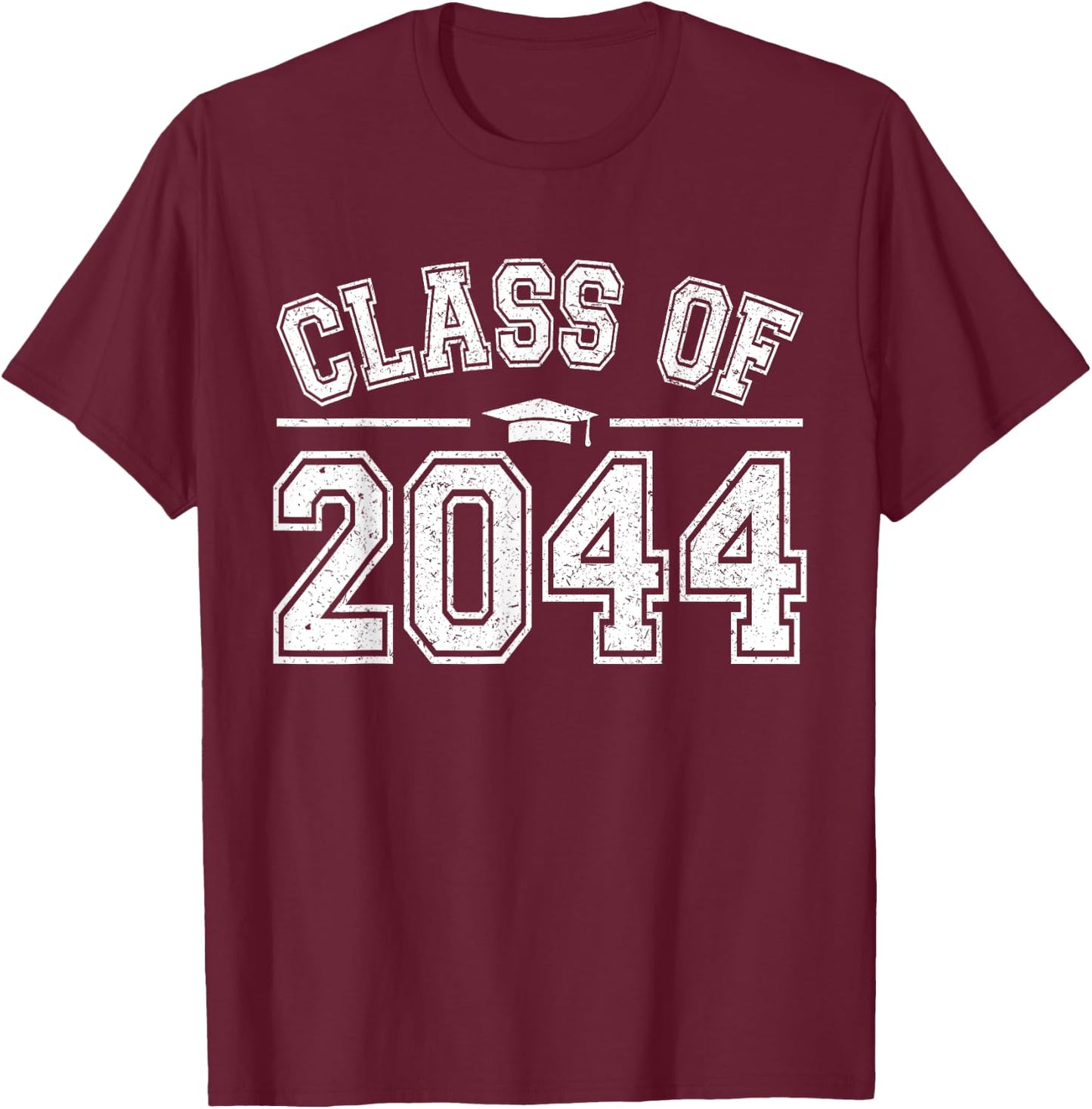 Preschool Class of 2044 Grow With Me Graduation 2044 Vintage T-Shirt - T-Shirt | Maroon