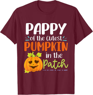 Pappy Of The Cutest Pumpkin In The Patch Halloween Pumpkins T-Shirt - T-Shirt | Maroon