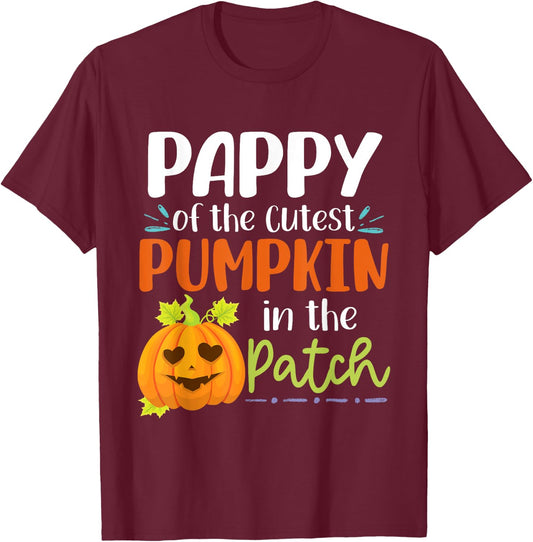 Pappy Of The Cutest Pumpkin In The Patch Halloween Pumpkins T-Shirt - T-Shirt | Maroon
