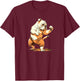 Funny Bulldog Dog Dabbing Dancing The Dab Women Girls Kids T-Shirt - T-Shirt | Maroon