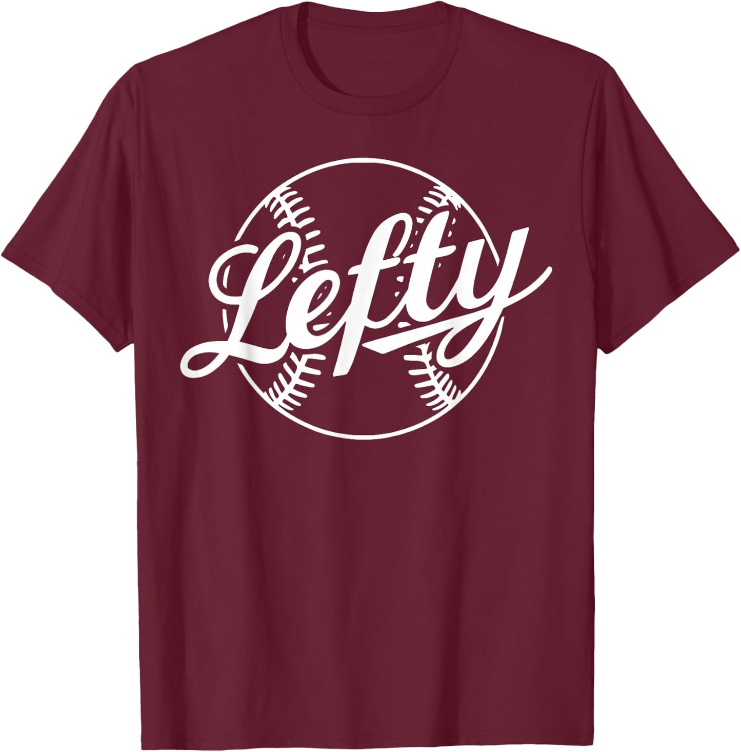 Lefty Left Handed Baseball Softball Proud Woman Men Retro T-Shirt - T-Shirt | Maroon