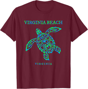 Virginia Beach Virginia Sea Turtle Vacation Souvenir Women Girls Kids T-Shirt - T-Shirt | Maroon