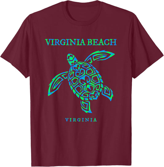 Virginia Beach Virginia Sea Turtle Vacation Souvenir Women Girls Kids T-Shirt - T-Shirt | Maroon