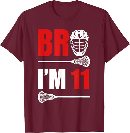 11th Birthday Shirt Boy Bro I'm 11 Year Old Lacrosse Theme
