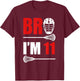 11th Birthday Shirt Boy Bro I'm 11 Year Old Lacrosse Theme T-Shirt - T-Shirt | Maroon