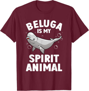 Funny Beluga Whale Design Women Beluga Whale Lover T-Shirt - T-Shirt | Maroon