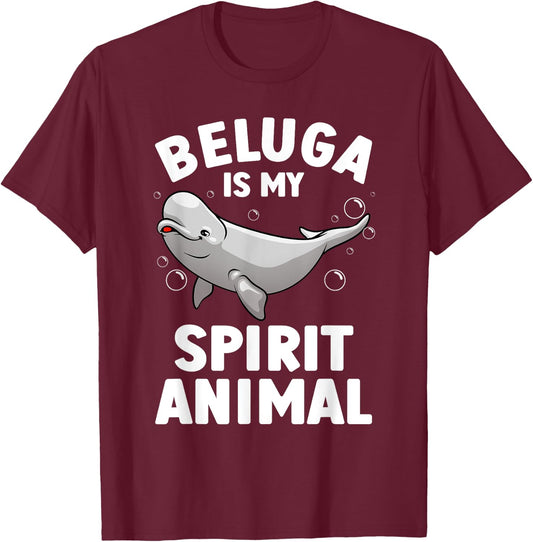 Funny Beluga Whale Design Women Beluga Whale Lover T-Shirt - T-Shirt | Maroon