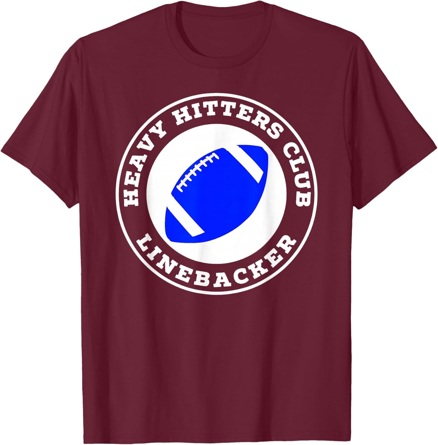 Linebacker Heavy Hitters Club Football Player T-Shirt - T-Shirt | Maroon
