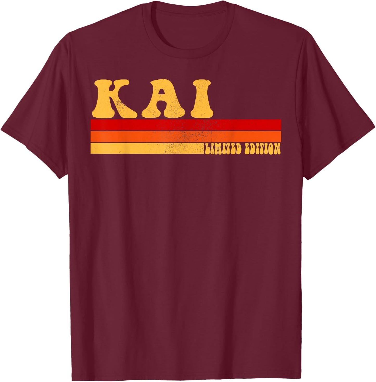 KAI Name Personalized Idea Men Retro Vintage KAI T-Shirt - T-Shirt | Maroon