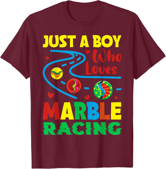Racing And Marble Race Track Quote For A Marble Racing Boy T-Shirt - T-Shirt | Maroon
