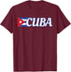 Cuban Flag Shirt Cuba Hispanic Heritage Month T-Shirt - T-Shirt | Maroon