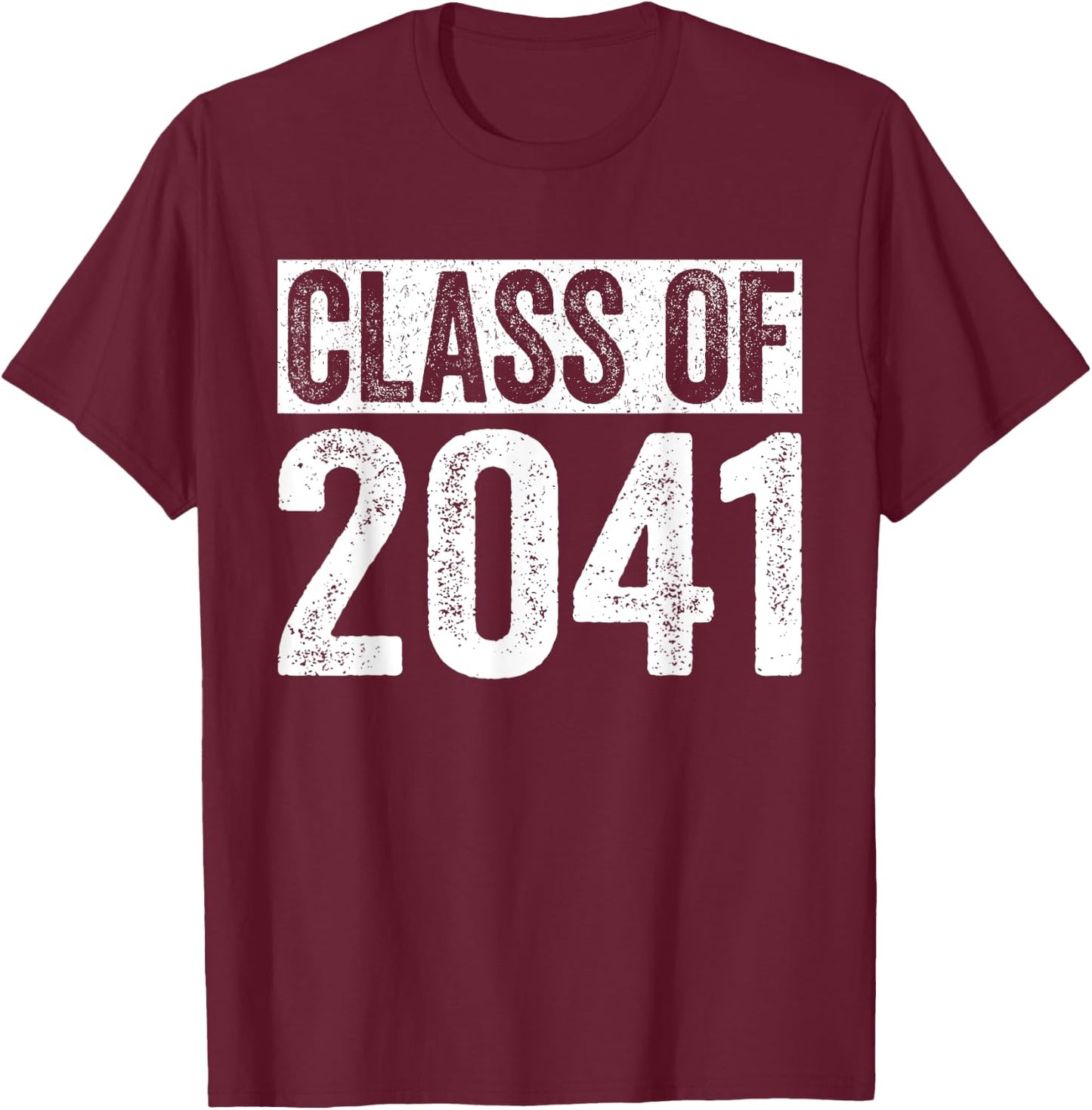 Class of 2041 Grow With Me Graduation First Day of School T-Shirt - T-Shirt | Maroon