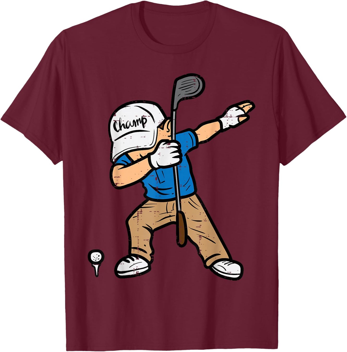 Dabbing Golfer Funny Golfing Golfer Dad Men Boys Kids Youth T-Shirt - T-Shirt | Maroon