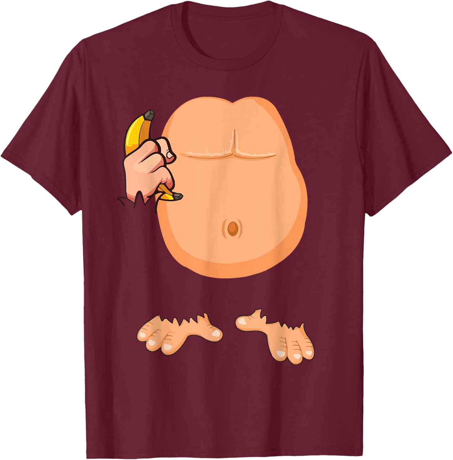 Monkey Costume Monkey Body Headless Halloween Costume T-Shirt - T-Shirt | Maroon