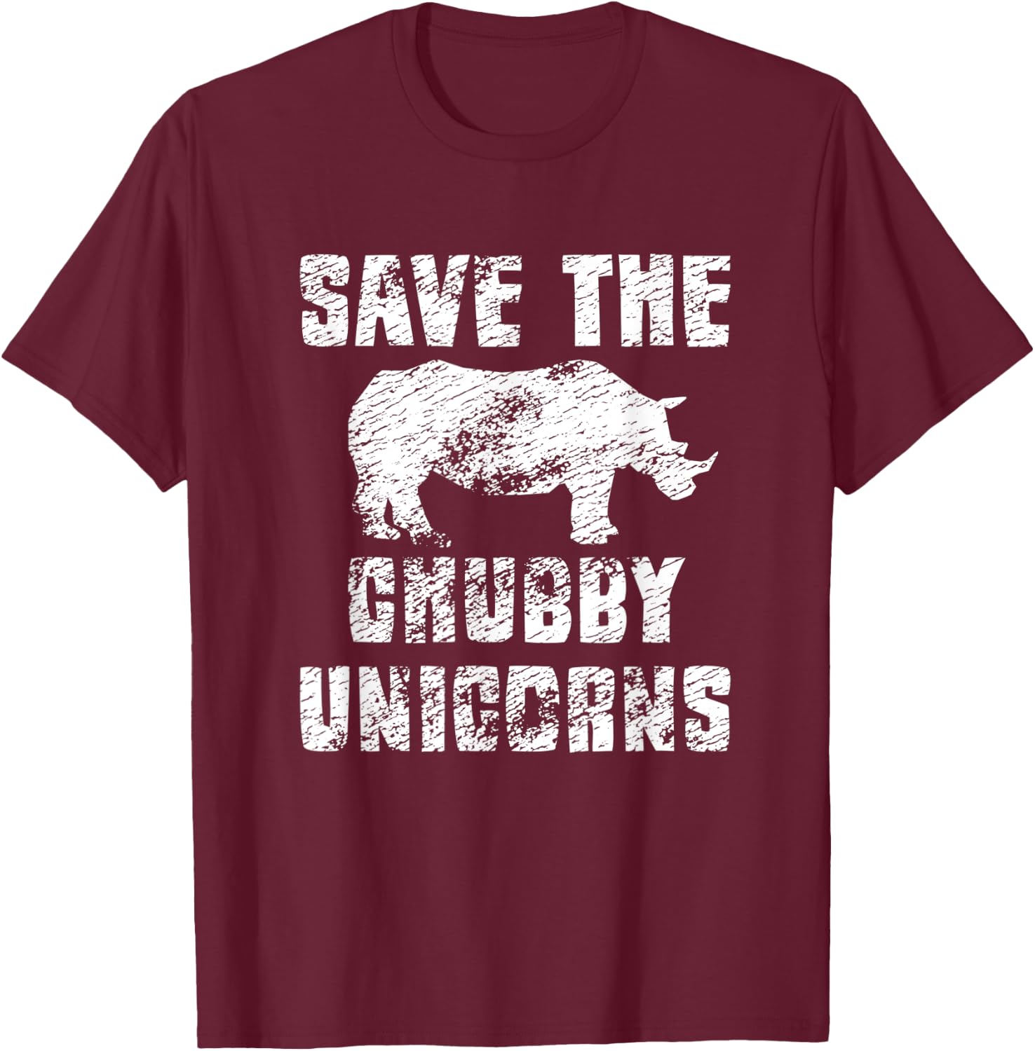 Save The Chubby Unicorn T-Shirt - T-Shirt | Maroon