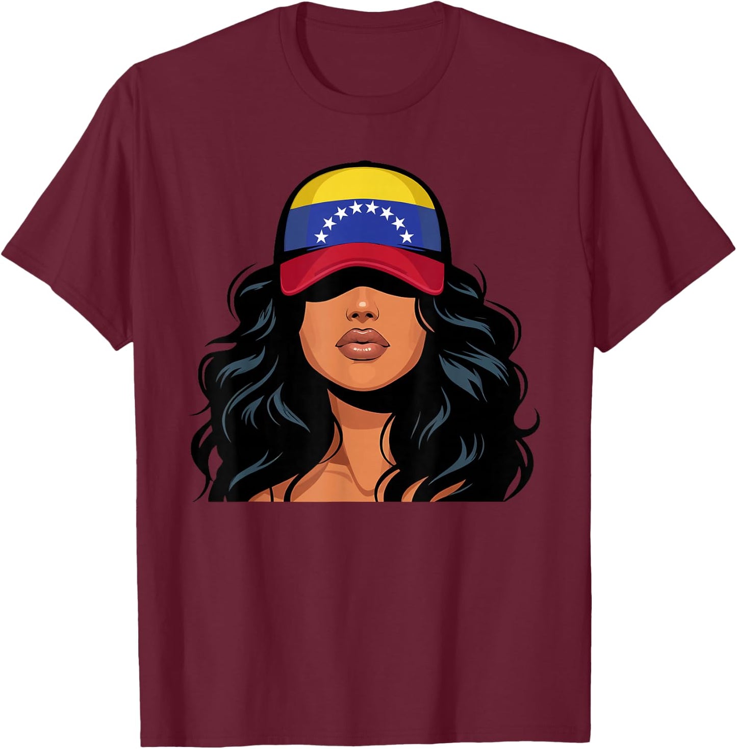 Venezuelan Girl Venezuela Flag Proud Venezolana Women T-Shirt - T-Shirt | Maroon