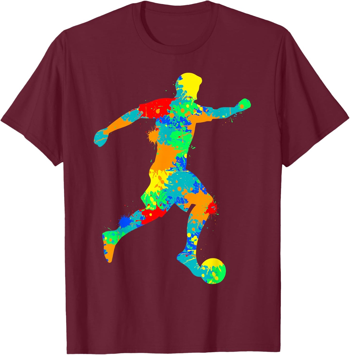 Footballer Football Boys Children T-Shirt - T-Shirt | Maroon