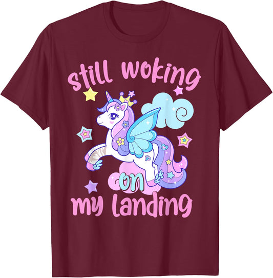 Still Working On My Landing Injury Broken Arm Cute Unicorn T-Shirt - T-Shirt | Maroon