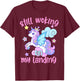 Still Working On My Landing Injury Broken Arm Cute Unicorn T-Shirt - T-Shirt | Maroon
