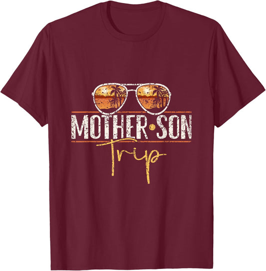 Mother Son Trip Mother's Day Mom Matching Sons Mother Son T-Shirt - T-Shirt | Maroon