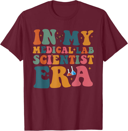 Groovy In My Medical Lab Scientist Era Funny Retro T-Shirt - T-Shirt | Maroon