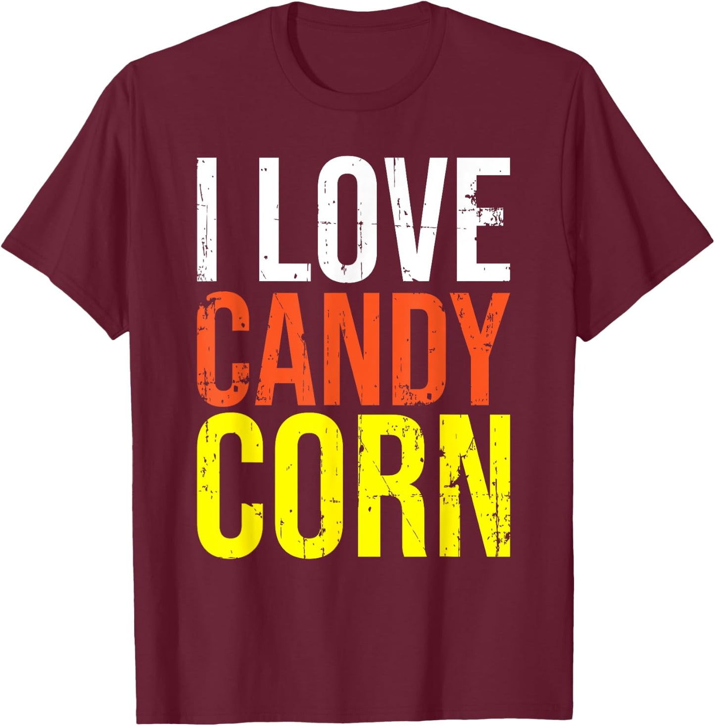 Halloween Candy Corn Funny Costume Men Women Kids Gifts T-Shirt - T-Shirt | Maroon