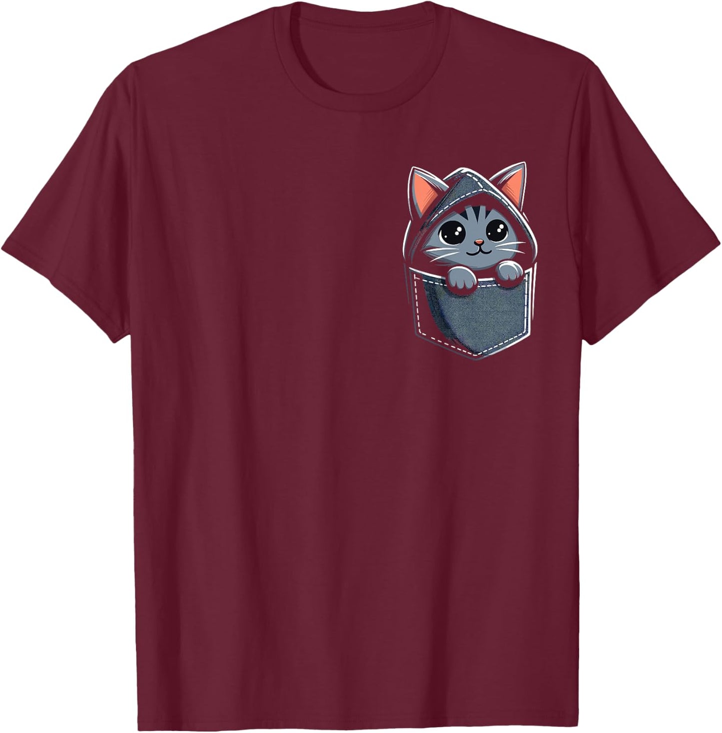 shirt with cat in pocket, cat shirts, Funny cat, cute cats Women Kids T-Shirt - T-Shirt | Maroon
